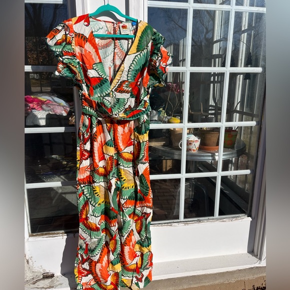 Anthropologie FARM Rio Ruffle Sleeve Linen Jumpsuit - Picture 7 of 10